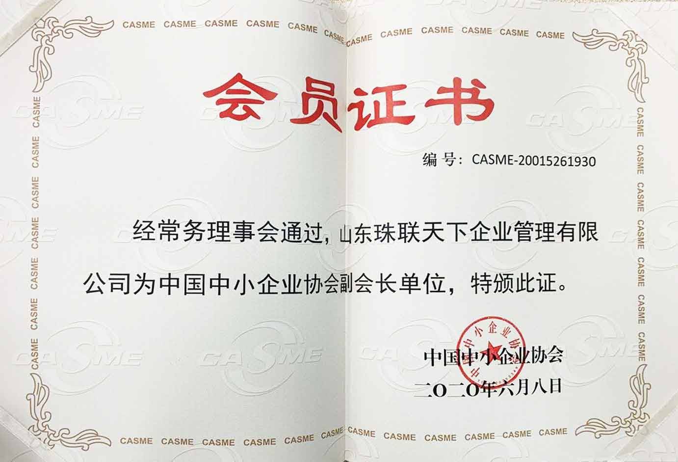 中國(guó)中小企業(yè)協(xié)會(huì)副會(huì)長(zhǎng)單位